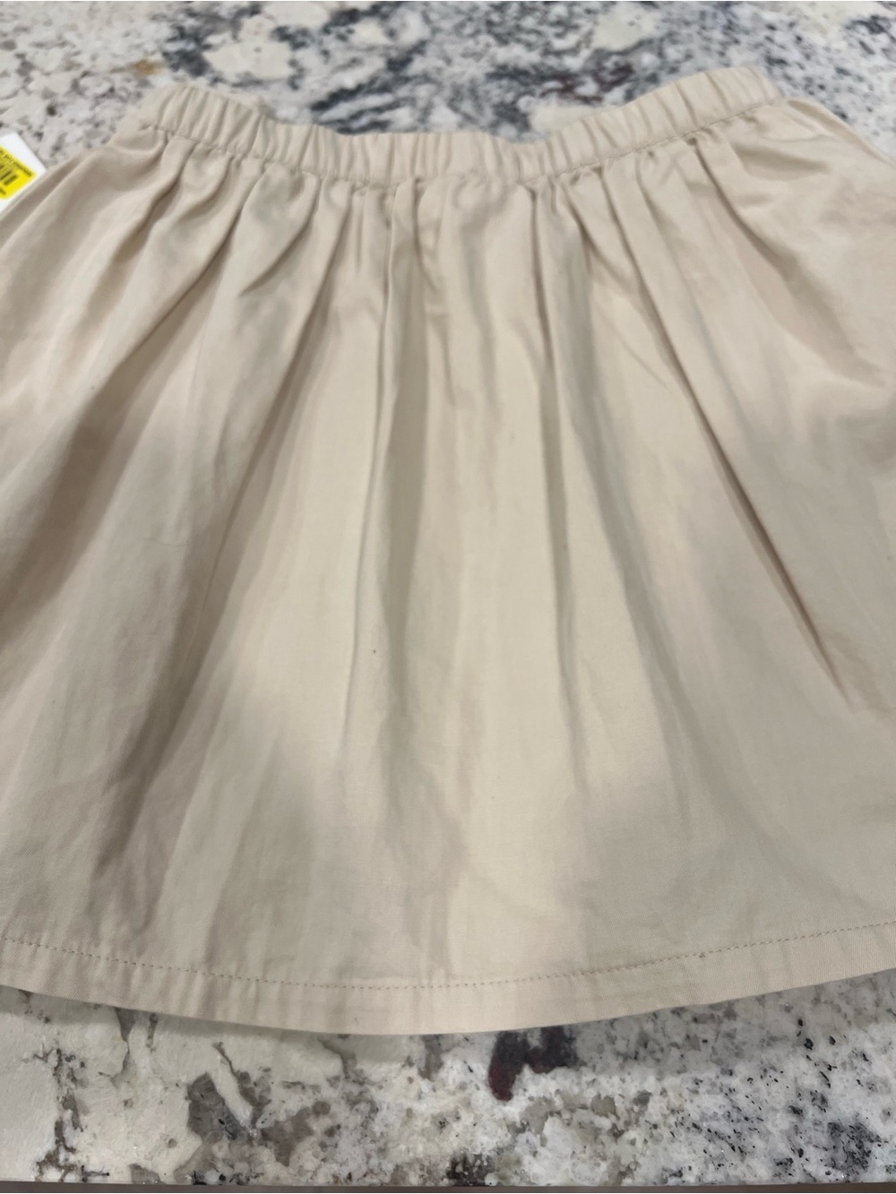 Edgehill Collection Light Beige Gathered Mini Skirt